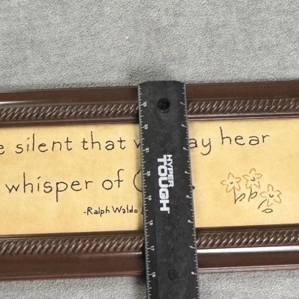 Ralph Waldo Emerson Quote Embroidered Wall Art Framed Religious Decor 22x7.5